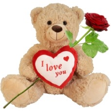 Large teddy bear brown approx. 50 cm (No. 26 Large brown teddy bear with heart approx. 50 cm)